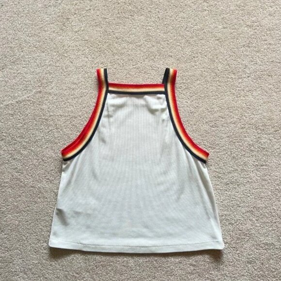 Zara Halter Top, Rainbow Off-White, 70's style top, Women's Size Medium - Picture 4 of 4